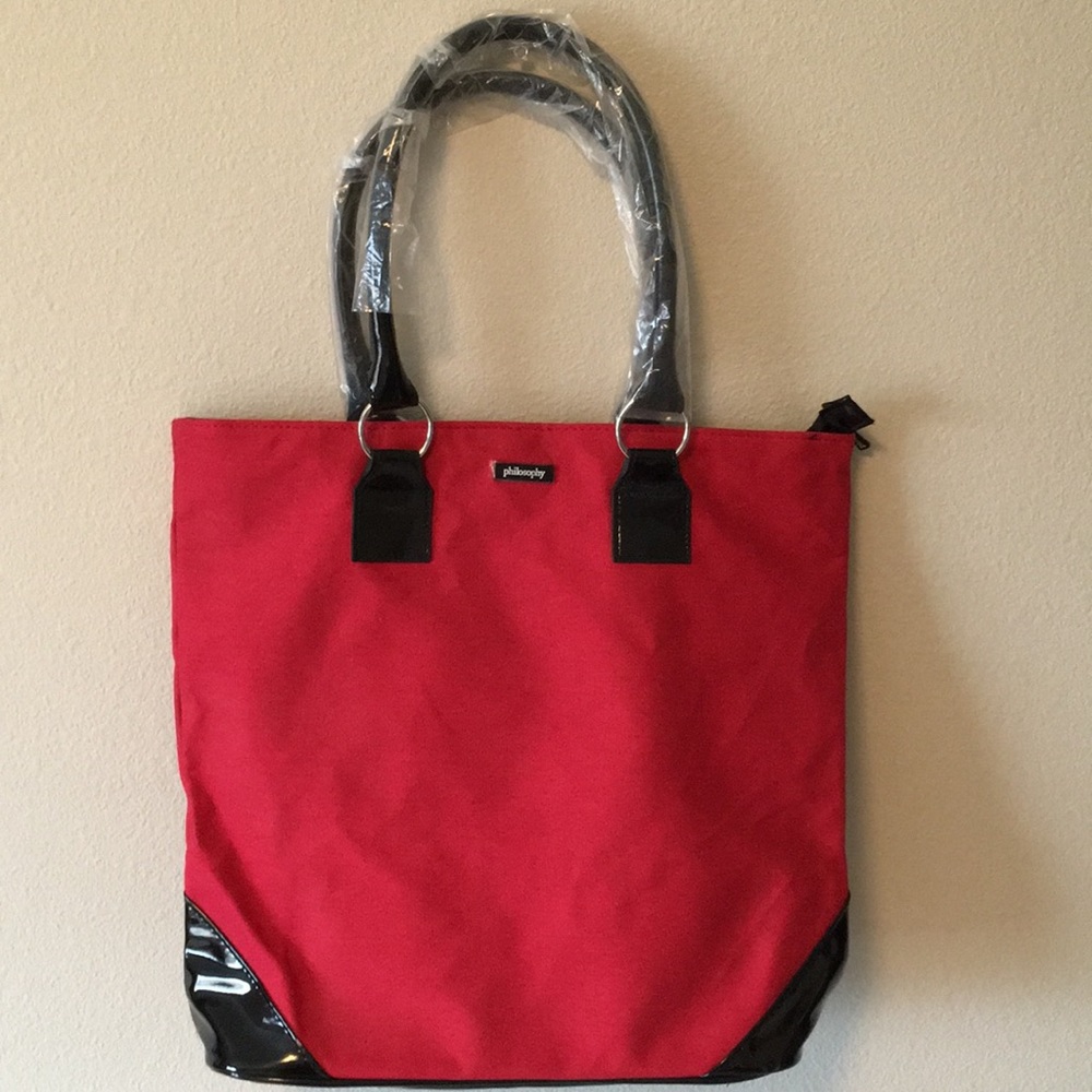 Red Philosophy canvas tote bag new without tags